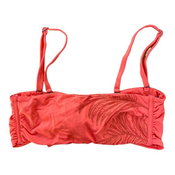 Maaji Mandarine The Beverly Bikini Top Reversible Embroidered Palm Size Medium - Picture 4 of 10